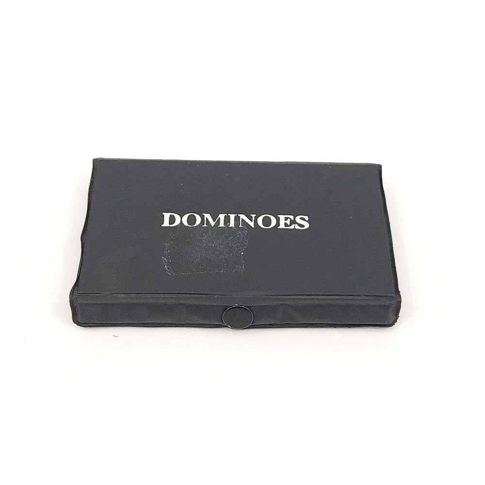 Vintage Double Nine Travel Mini Dominoes 55 Color Dot Tile Set Case